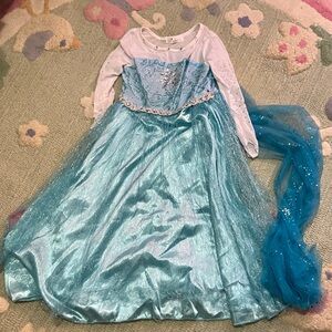Girls Elsa costume dress with veil